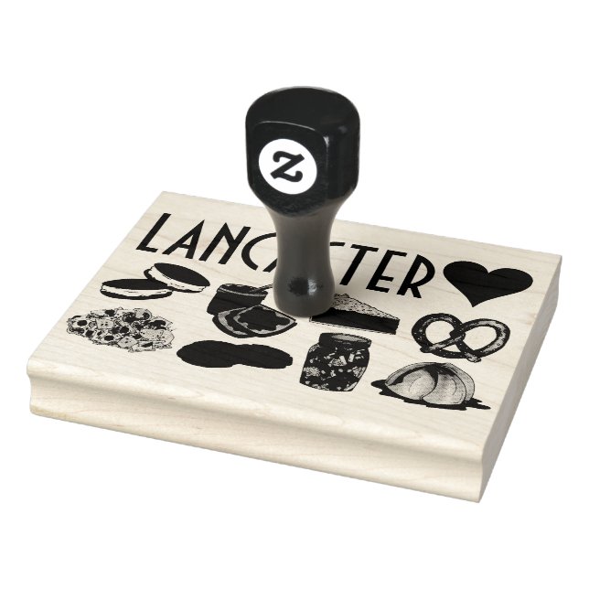 Love Lancaster PA Pennsylvania Dutch Amish Foods Rubber Stamp (Stamp)