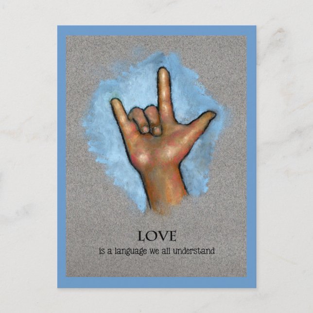 Love Language: American Sign Language: Art Postcard (Front)