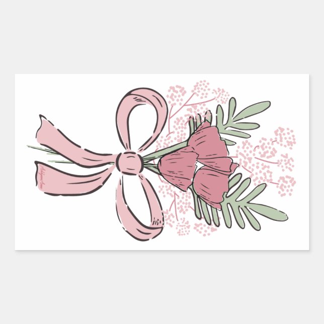 Love Language Bouquet Rectangular Sticker (Front)