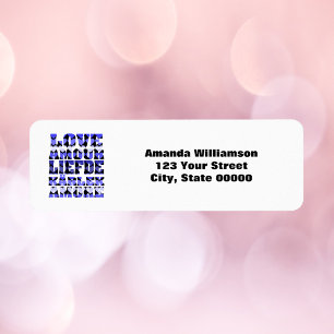 Love Languages Blue Personalise Return  Address