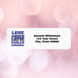 Love Languages Blue Personalise Return Address