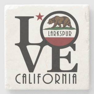 LOVE Larkspur California Stone Coaster