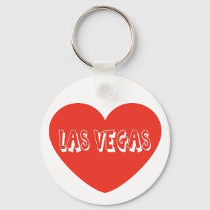 Love Las Vegas Nevada Red Heart Keychain