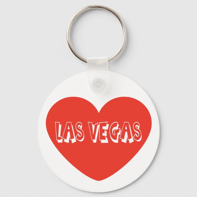 Love Las Vegas Nevada Red Heart Keychain (Front)