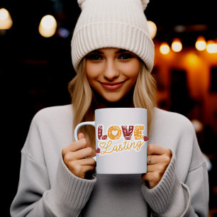 Love Lasting Valentine Quote Two-Tone Coffee Mug