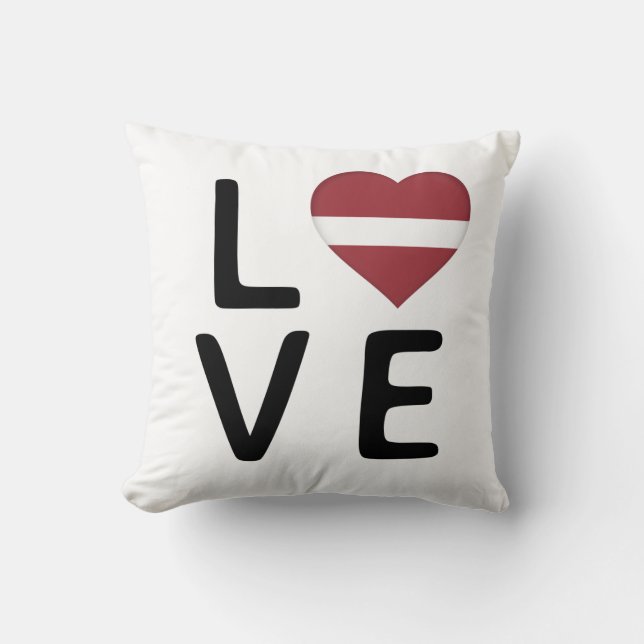 Love - Latvia Flag Cushion (Front)