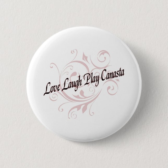 Love Laugh Play Canasta Red 6 Cm Round Badge (Front)