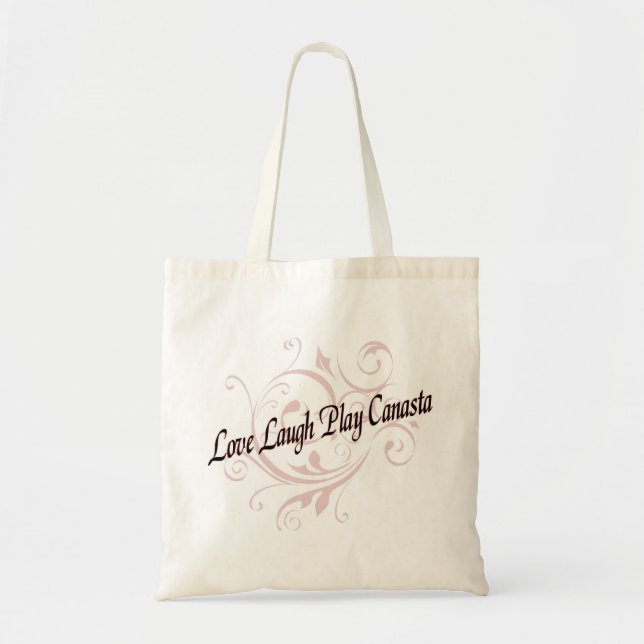 Love Laugh Play Canasta Red Tote Bag (Front)