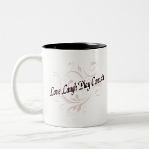 Love Laugh Play Canasta Red Two-Tone Coffee Mug