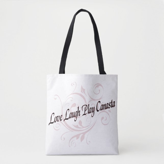 Love Laugh Play Canasta Tote Bag (Front)