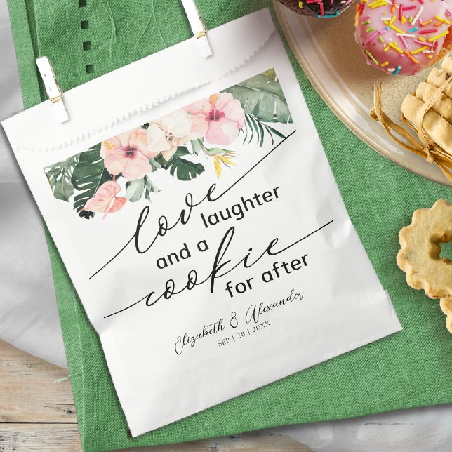 Love Laughter and a Cookie for After Palm Wedding Favour Bags (Creator Uploaded)