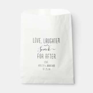 Love, Laughter and a Snack for After Favour Bags