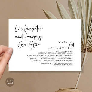 Love, Laughter and Happily ever after, Elopement Invitation