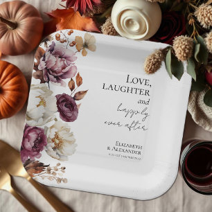 Love, laughter, and happily ever after Wedding Paper Plate