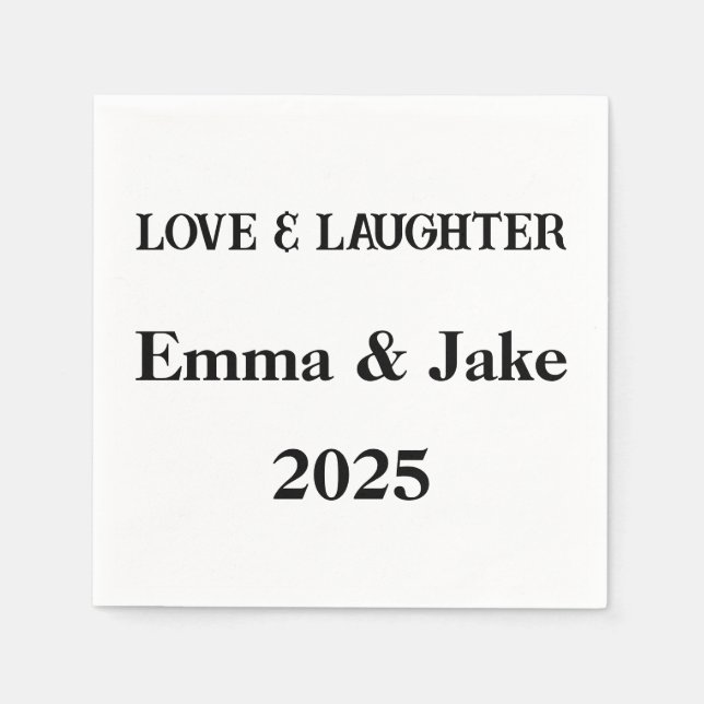 Love & Laughter Custom Napkins – Wedding 2025 (Front)