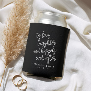 Love, Laughter & Happily Ever After Wedding Favour Can Cooler