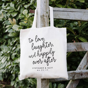 Love, Laughter & Happily Ever After Wedding Favour Tote Bag