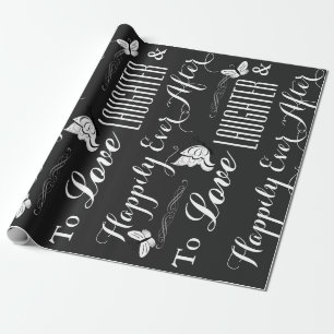 "Love, Laughter & Happily Ever After" Wedding Wrapping Paper