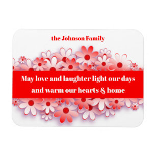 Love & Laughter Warms Hearts & Home Flower Magnet