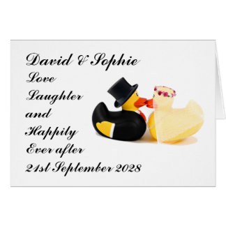 Love Laughter Wedding Ducks Card