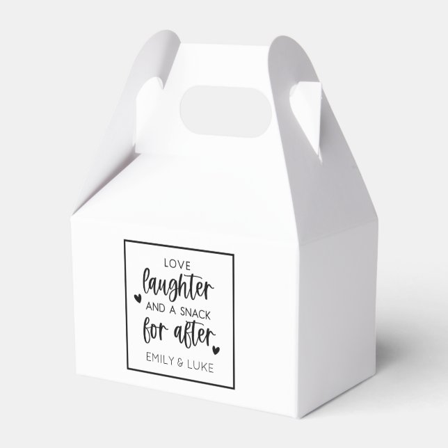 Love Laughter Wedding Midnight Snack  Favour Box (Front Side)