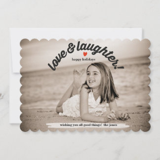 Love & Laughter with Back Photo Holiday Card
