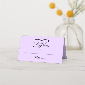 Love Lavendar Folded Placecards