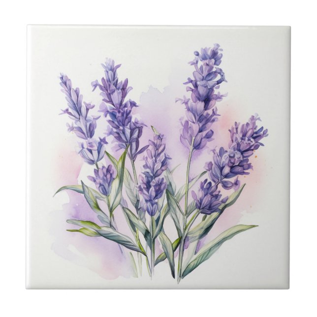 Love Lavender flowers Tile (Front)