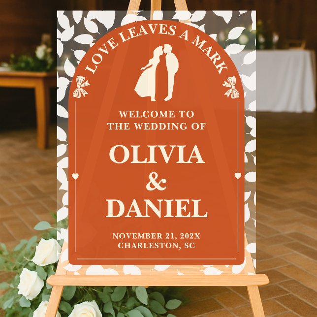 Love Leaves a Mark | Fall Foliage Wedding Welcome Acrylic Sign (Creator Uploaded)
