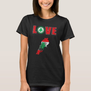 Love Lebanon Day Lebanon Map Lebanese For Man Woma T-Shirt
