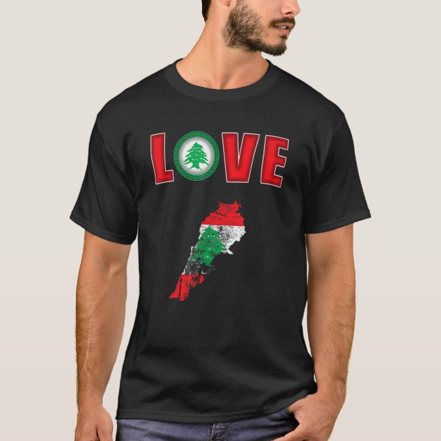 Love Lebanon Day Lebanon Map Lebanese For Man Woma T-Shirt (Front)