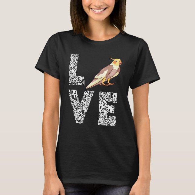 Love Leopard Cockatiel Bird Parrot Pet Bird Owner  T-Shirt (Front)