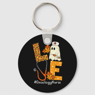 LOVE Leopard Ghost Oncology Nurse Halloween Costum Key Ring