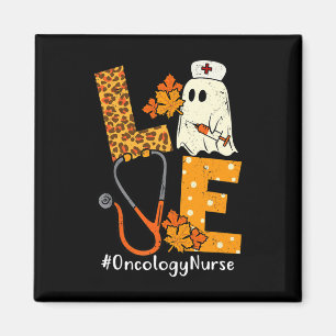 LOVE Leopard Ghost Oncology Nurse Halloween Costum Magnet
