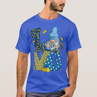 Love Leopard Gnome Hanukkah Cute Gnomies With Meno T-Shirt