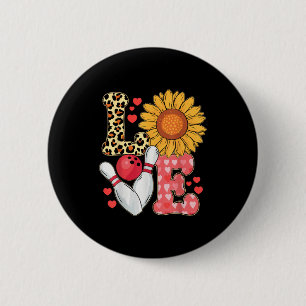 Love Leopard Sunflower Bowling Valentine Bowling P 6 Cm Round Badge