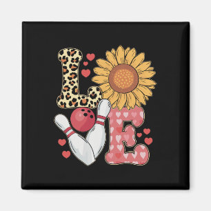 Love Leopard Sunflower Bowling Valentine Bowling P Magnet