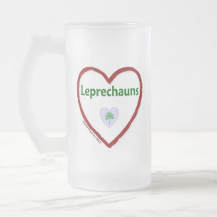 Love Leprechauns Frosted Glass Beer Mug