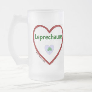 Love Leprechauns Frosted Glass Beer Mug