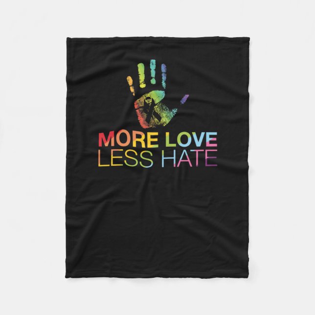 Love Less Hate  Fleece Blanket (Front)