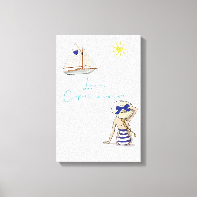 Love Letter Design - Love, Capri xxoo Canvas Print (Front)