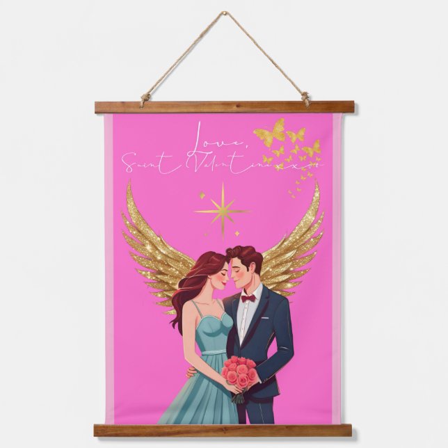 Love Letter Design - Love, Saint Valentine xxoo Hanging Tapestry (Front)