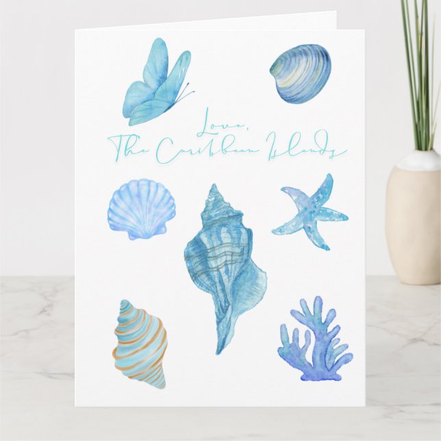 Love Letter Design-Love, The Caribbean Islandsxxoo Card (Front)