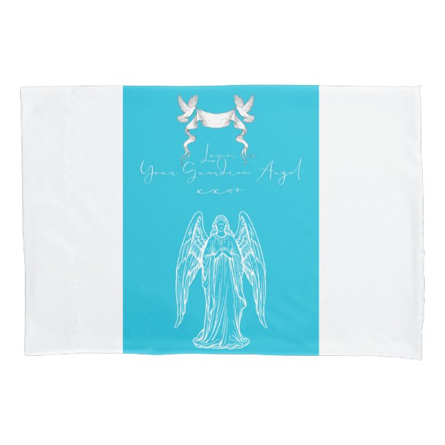 Love Letter Design - Love, Your Guardian Angelxxoo Pillowcase (Front-Left)