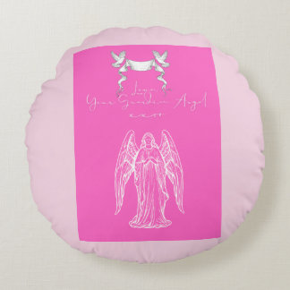 Love Letter Design - Love, Your Guardian Angelxxoo Round Cushion