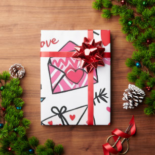 Love Letter Doodles Wrapping Paper