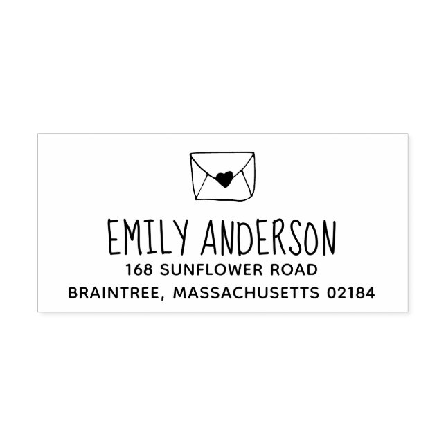 Love Letter Envelope with Sealed Heart Self-inking Stamp (Design)