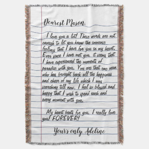 Love Letter Gift Husband Wife For Him Her Blanket