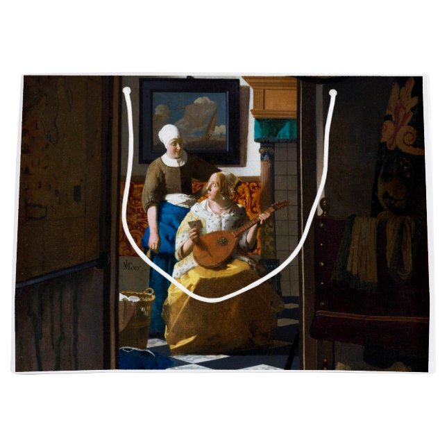 Love Letter, Johannes Vermeer Large Gift Bag (Front)