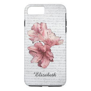 Love Letter Pink Illustrated Flower Customise Name iPhone 8 Plus/7 Plus Case